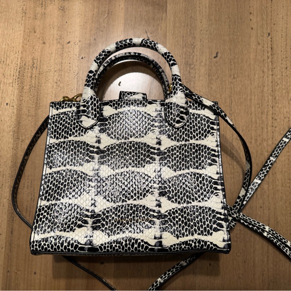Rebecca Minkoff, Megan Mini Tote, Black White Snake - Picture 3 of 4